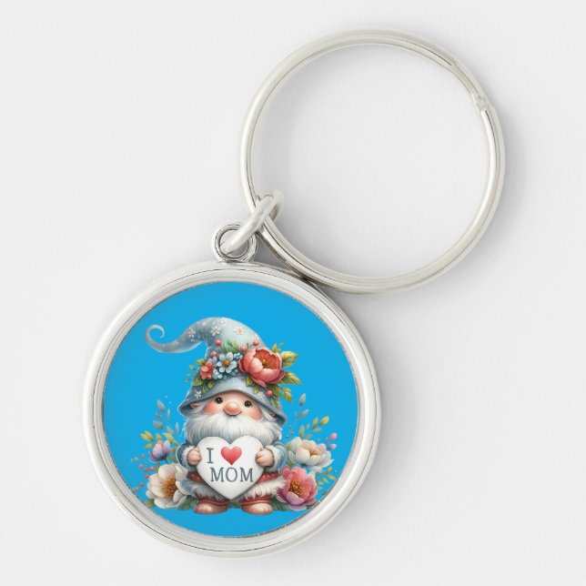 Chaveiro I Love Mom Gnome (Frente)