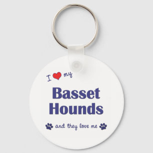 Chaveiro I Love My Basset Hounds (Multiple Dogs)