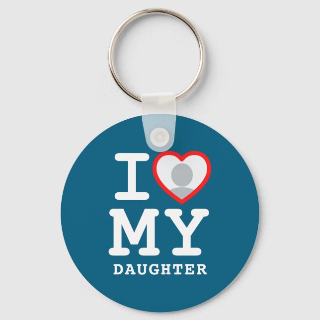 Chaveiro I Love My Daughter Photo Text Parents  (Frente)