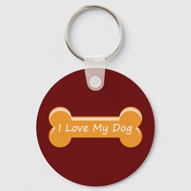 Chaveiro I Love My Dog | Dog Bone (Frente)