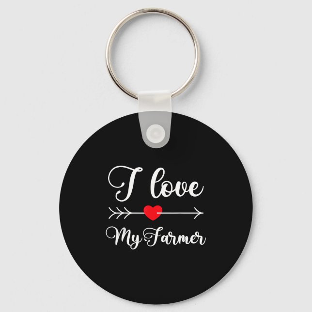 Chaveiro I Love My Farmer Quote Farmer's Wife Girlfriend Hu (Frente)
