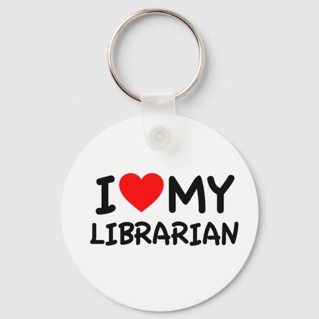 Chaveiro I love my librarian (Frente)
