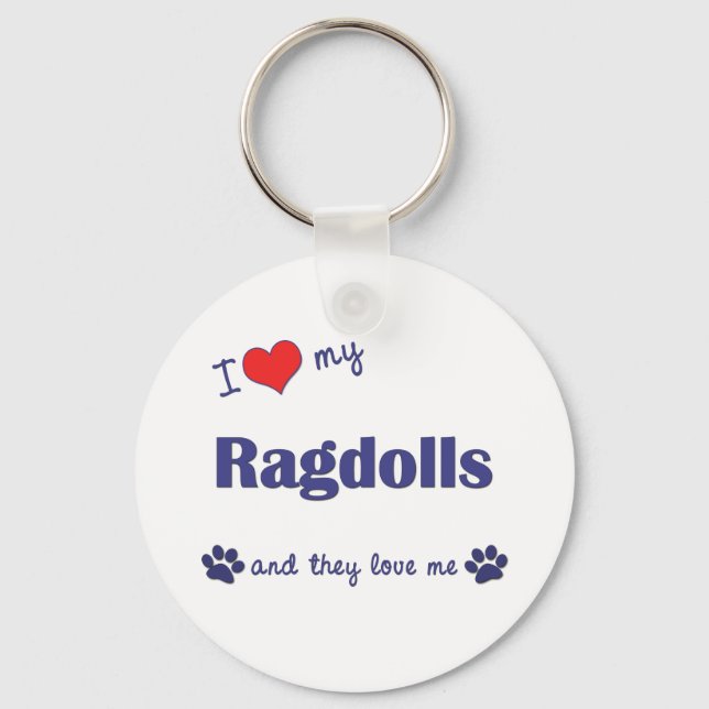 Chaveiro I Love My Ragdolls (Multiple Cats) (Frente)
