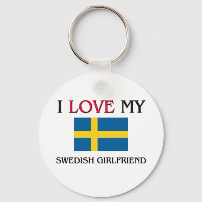 Chaveiro I Love My Swedish Girlfriend (Frente)