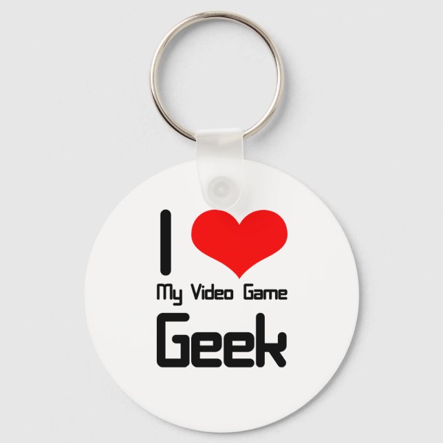 Chaveiro I love my video game geek (Frente)