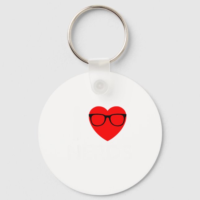 Chaveiro I Love Nerds Gles Funny Heart Valentines Gift Men  (Frente)
