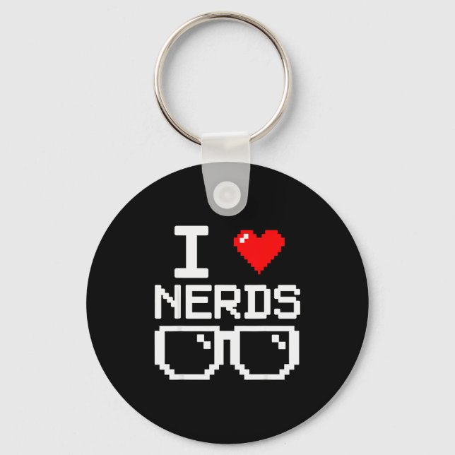 Chaveiro I Love Nerds I Heart Nerds For Science Book Knowle (Frente)