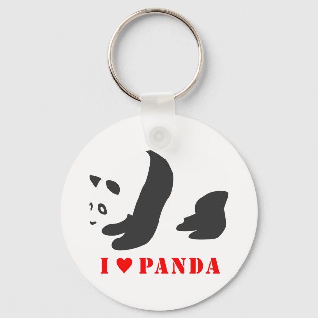 Chaveiro I Love Panda (Preto) (Frente)