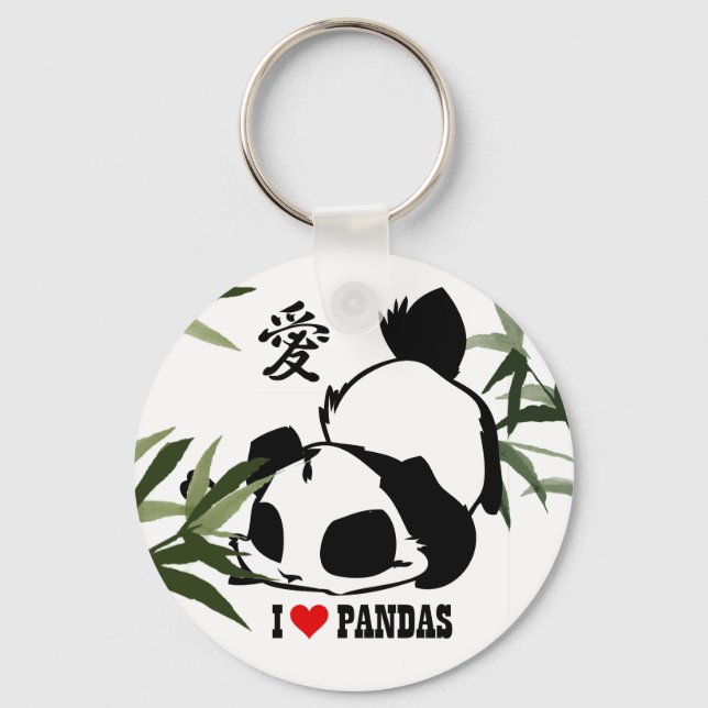 Chaveiro I Love Pandas (Frente)