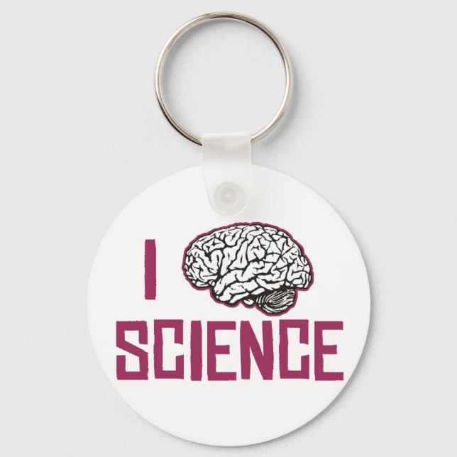Chaveiro I Love Science (cérebro) (Frente)