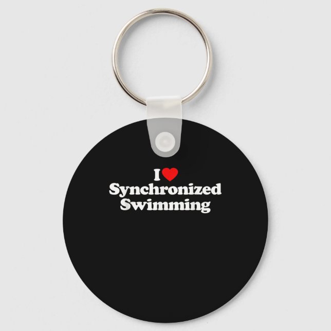 Chaveiro I Love Synchronized Swimming Heart Souvenir Funny (Frente)