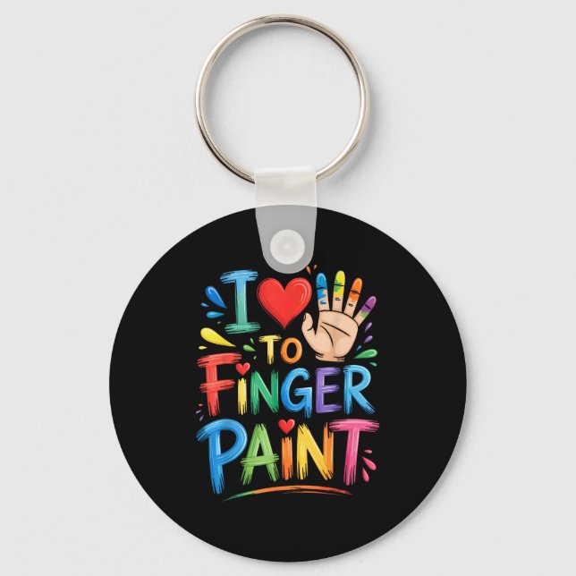 Chaveiro I Love To Finger Paint Couples Art Teacher Finger  (Frente)