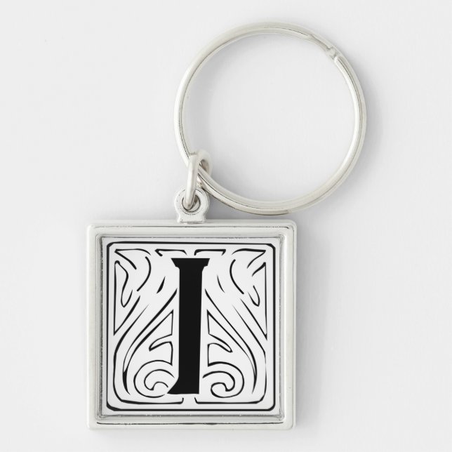 Chaveiro I Monogramm schwarz weiß Schlüsselanhänger (Frente)