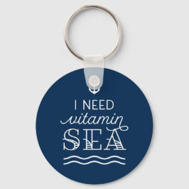 Chaveiro I Need Vitamin Sea Navy Button Keychain