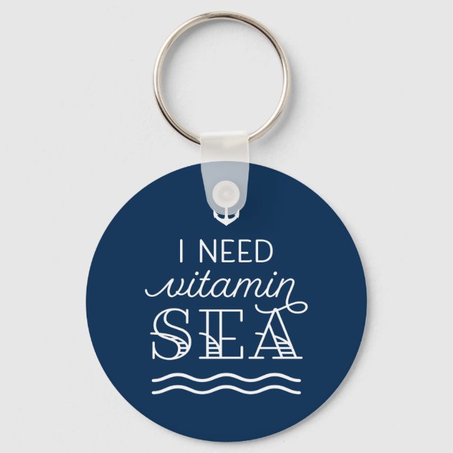 Chaveiro I Need Vitamin Sea Navy Button Keychain (Frente)