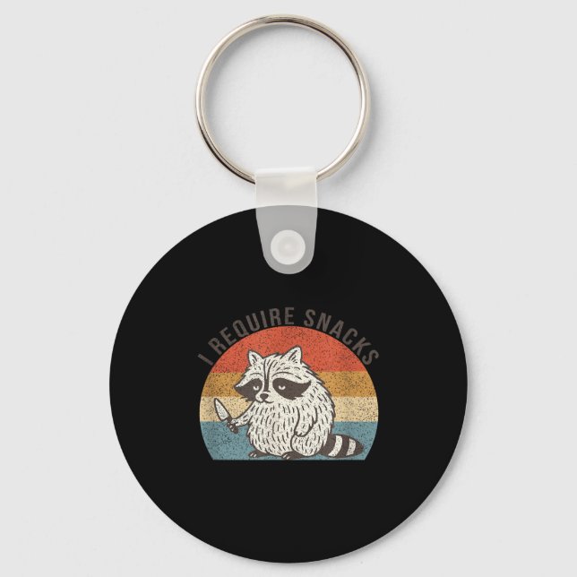 Chaveiro I Require Snacks Raccoon Shirt Men Women Funny Rac (Frente)