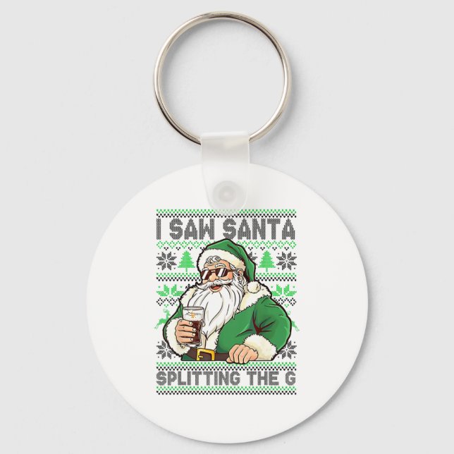 Chaveiro I Saw Santa Splitting The G, Santa Beer Drinking C (Frente)