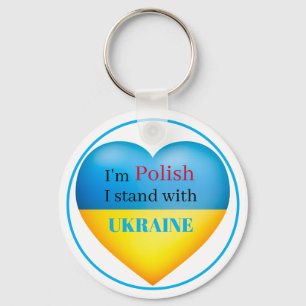 Chaveiro I Stand with Ukraine Blue Yellow
