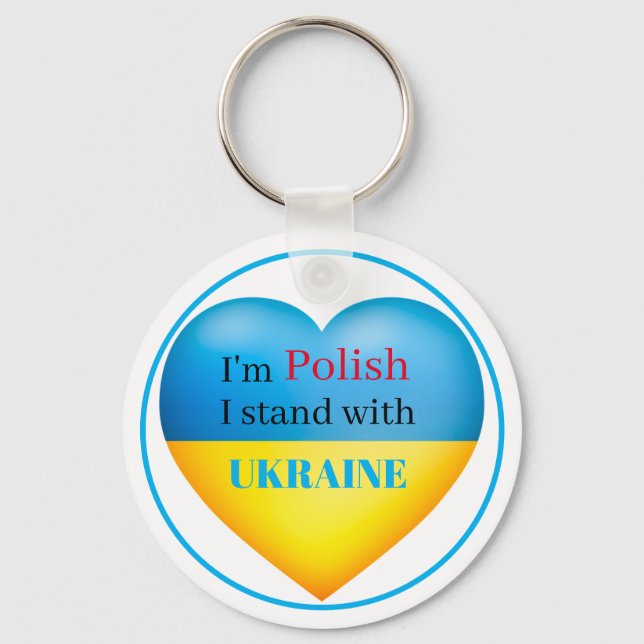 Chaveiro I Stand with Ukraine Blue Yellow (Frente)
