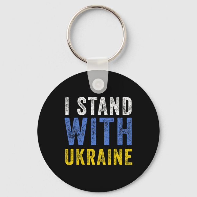 Chaveiro I Stand With Ukraine Stop Putin Stop War Support U (Frente)
