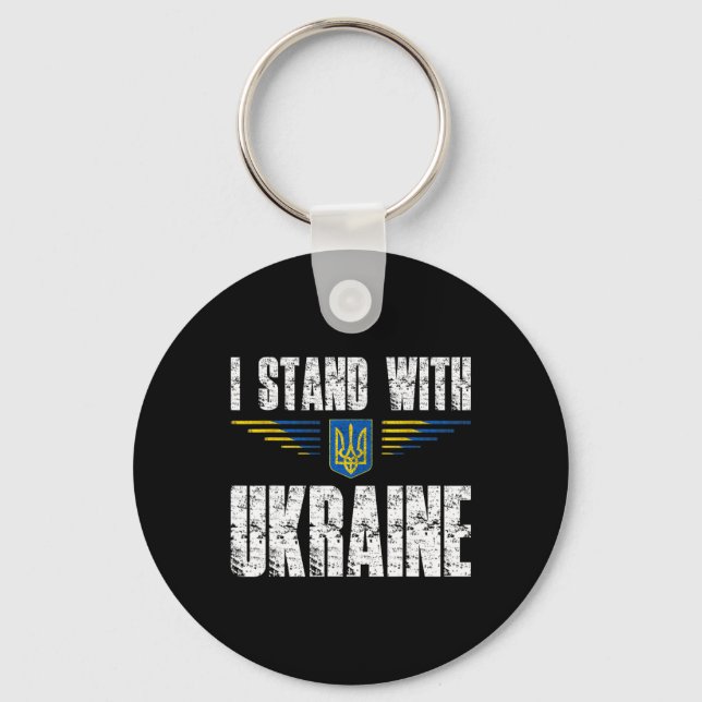 Chaveiro I Stand With Ukraine Support Ukraine Trident Ukrai (Frente)