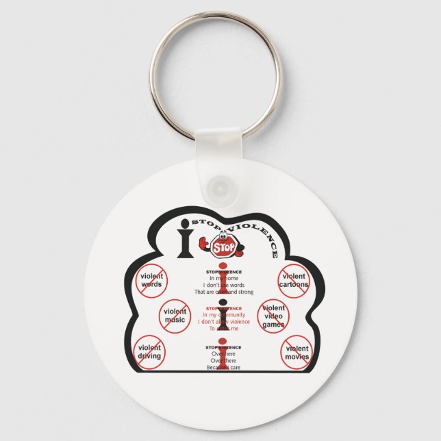 Chaveiro I Stop Violence Key Chain Set (Frente)