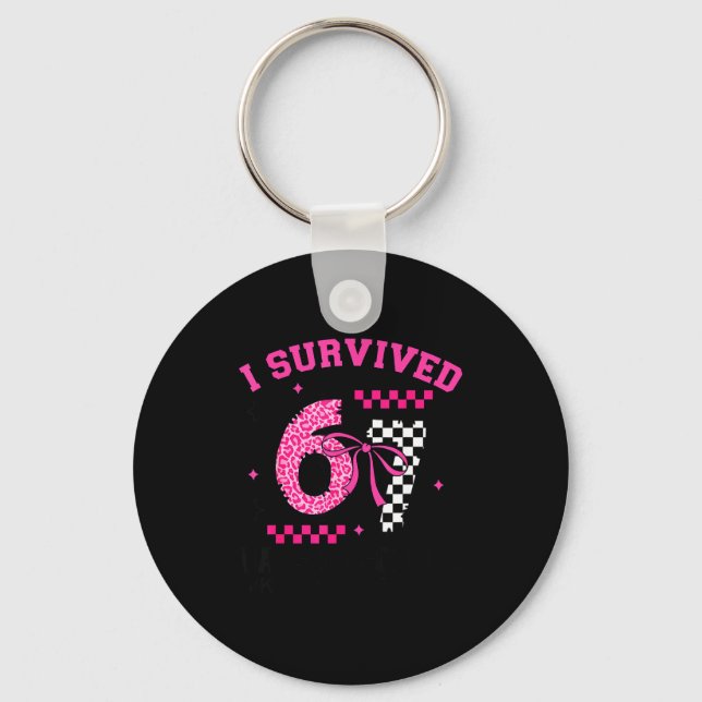 Chaveiro I Survived 67 Days Leopard Checkered 67 Kindergart (Frente)