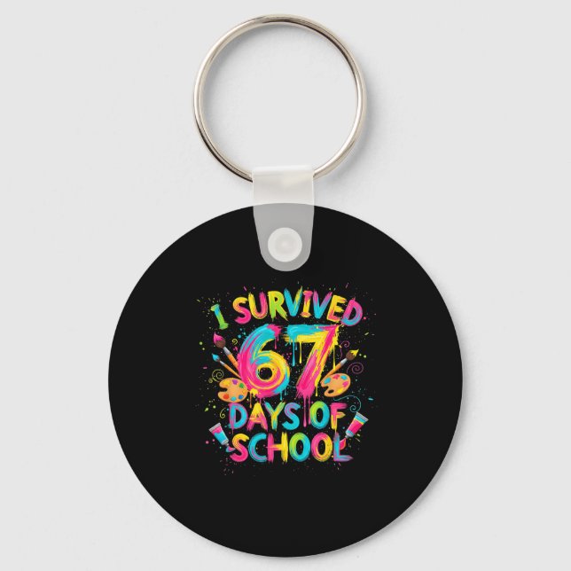 Chaveiro I Survived 67 Days Of School Art School Teachers G (Frente)