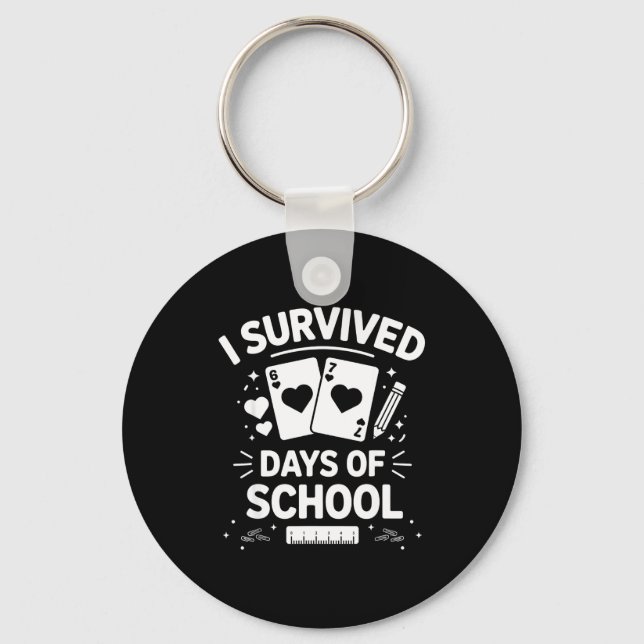 Chaveiro I Survived 67 Days Of School Cards Teachers Studen (Frente)