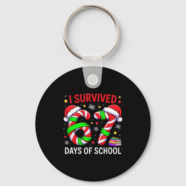 Chaveiro I Survived 67 Days Of School Christmas  (Frente)