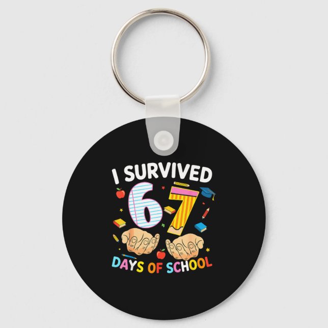Chaveiro I Survived 67 Days Of School Cool Teacher Design  (Frente)
