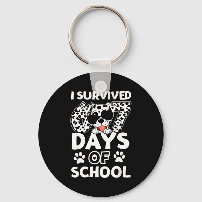Chaveiro I Survived 67 Days Of School Dabbing Dalmatian Dog (Frente)