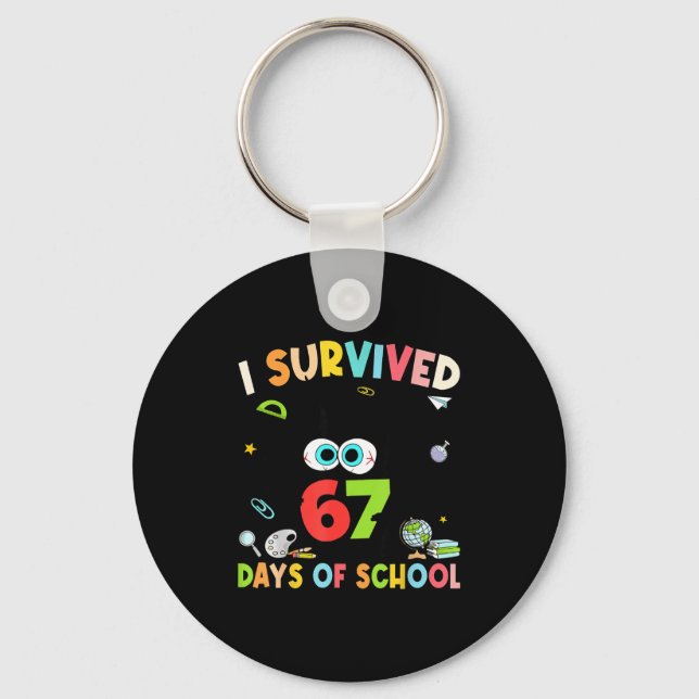 Chaveiro I Survived 67 Days Of School For Kids Girl Teacher (Frente)