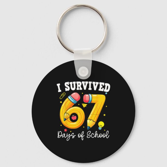 Chaveiro I Survived 67 Days Of School For Teachers Students (Frente)