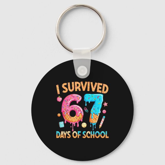 Chaveiro I Survived 67 Days Of School Funny 67 Teacher Stud (Frente)