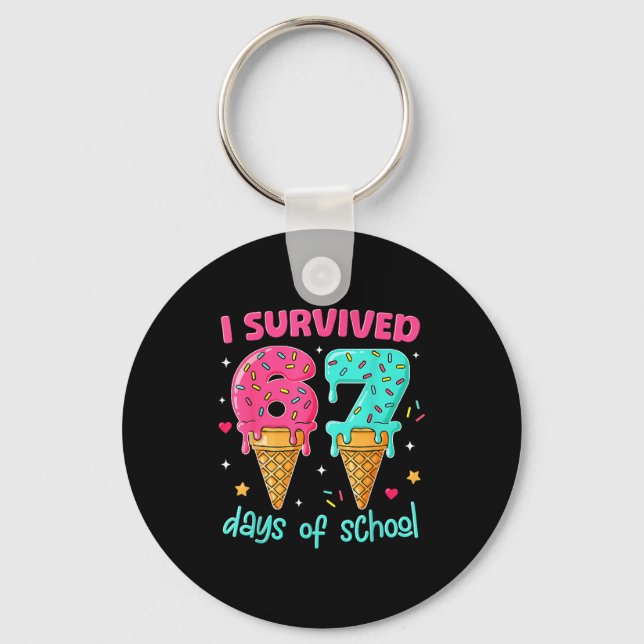Chaveiro I Survived 67 Days Of School Funny 67 Teachers Stu (Frente)