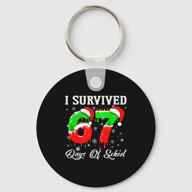 Chaveiro I Survived 67 Days Of School Funny Christmas  (Frente)