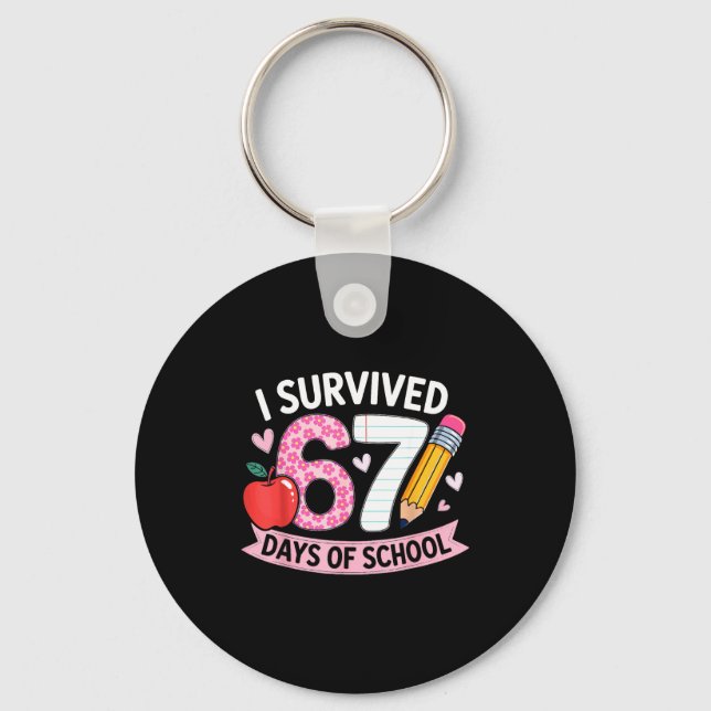 Chaveiro I Survived 67 Days Of School Funny Meme Student Te (Frente)