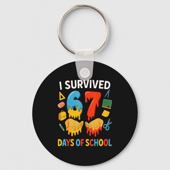 Chaveiro I Survived 67 Days Of School Funny Meme Teacher St (Frente)
