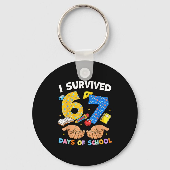 Chaveiro I Survived 67 Days Of School Funny Meme Teacher St (Frente)