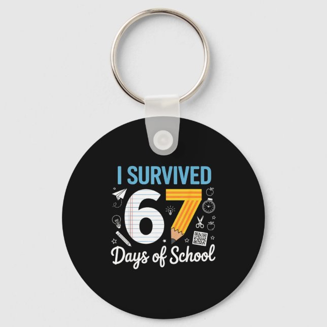 Chaveiro I Survived 67 Days Of School Funny Meme Teacher St (Frente)