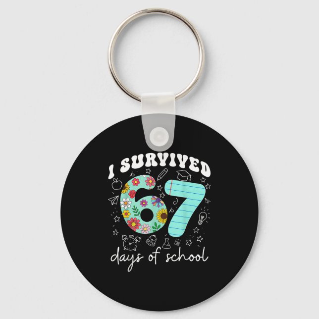 Chaveiro I Survived 67 Days Of School Funny Meme Teacher St (Frente)