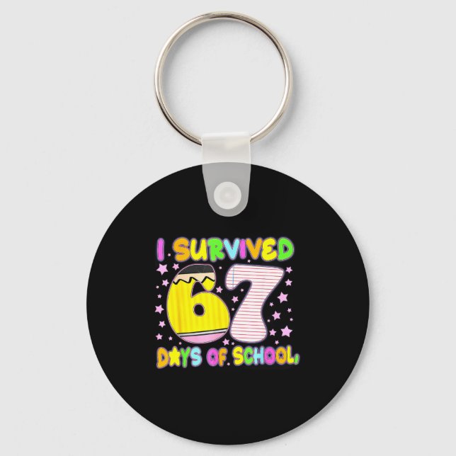 Chaveiro I Survived 67 Days Of School Funny Meme Teacher St (Frente)