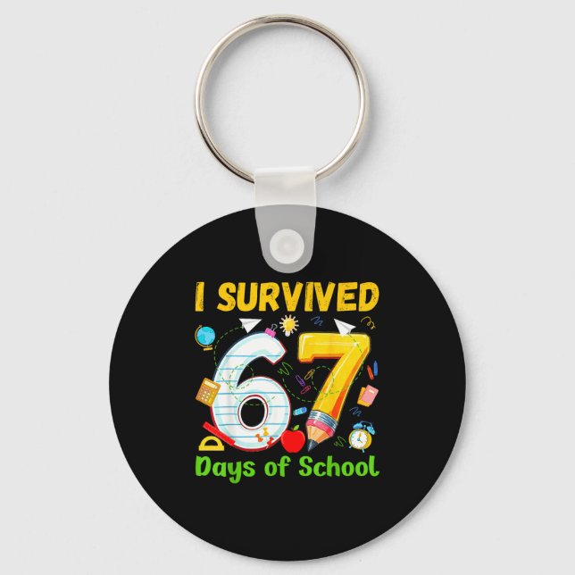 Chaveiro I Survived 67 Days Of School Funny Meme Teacher St (Frente)