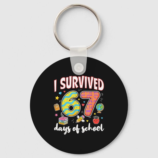 Chaveiro I Survived 67 Days Of School Funny Meme Teacher St (Frente)