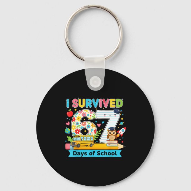 Chaveiro I Survived 67 Days Of School Funny Meme Teacher St (Frente)