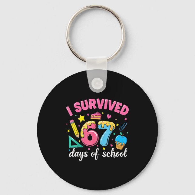 Chaveiro I Survived 67 Days Of School Funny Meme Teacher St (Frente)