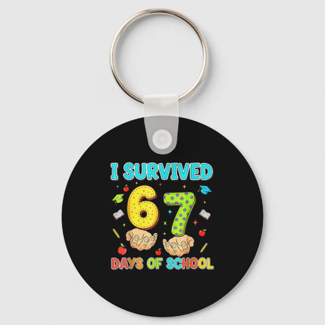 Chaveiro I Survived 67 Days Of School Funny Meme Teacher St (Frente)