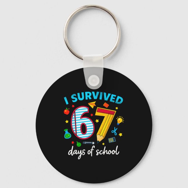 Chaveiro I Survived 67 Days Of School Funny Meme Teacher St (Frente)