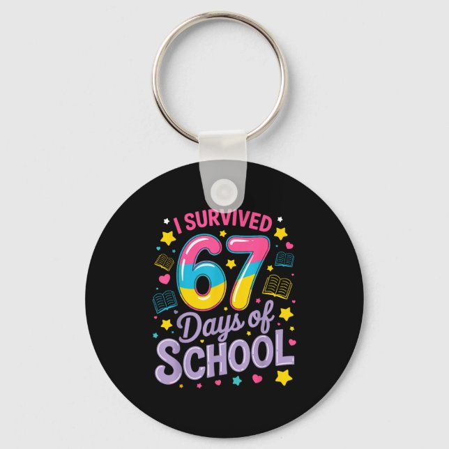 Chaveiro I Survived 67 Days Of School Funny Meme Teacher St (Frente)